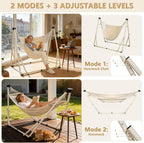 2 in 1 Hammock Hanging Chair with Foldable