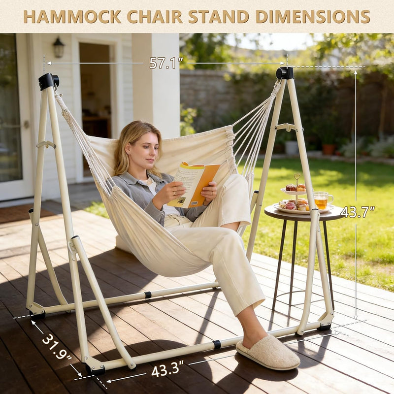 2 in 1 Hammock Hanging Chair with Foldable