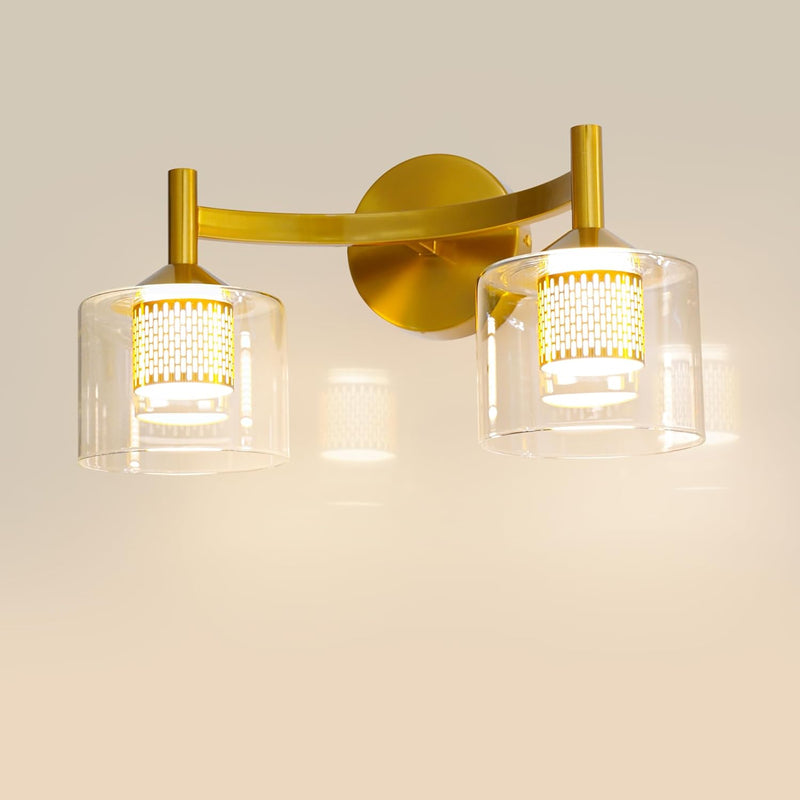 2-Light Wall Sconces Vanity Light with Clear Glass