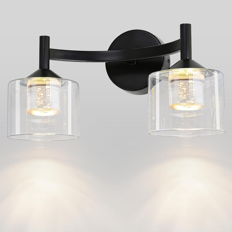 2-Light Wall Sconces Vanity Light with Clear Glass