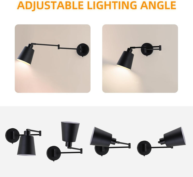 2-Light Wall Sconces Vanity Light with Clear Glass