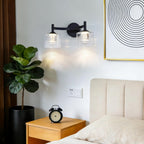 2-Light Wall Sconces Vanity Light with Clear Glass