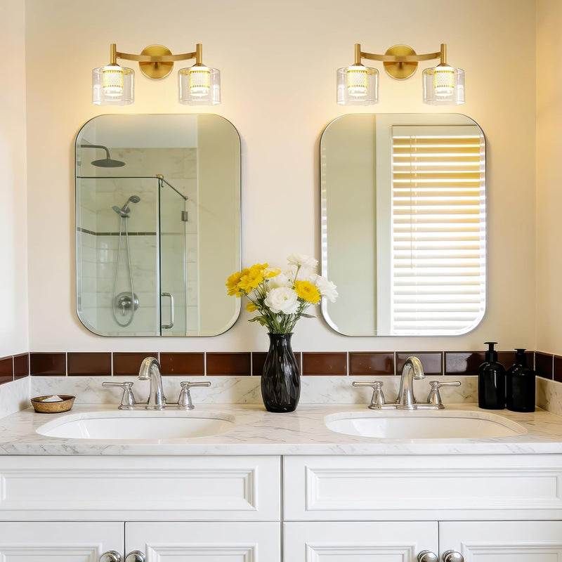 2-Light Wall Sconces Vanity Light with Clear Glass