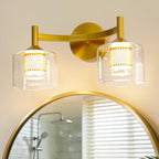 2-Light Wall Sconces Vanity Light with Clear Glass