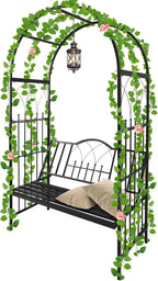 2 M Garden Arch with Bench Metal