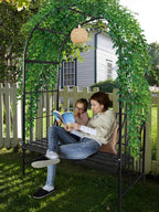 2 M Garden Arch with Bench Metal