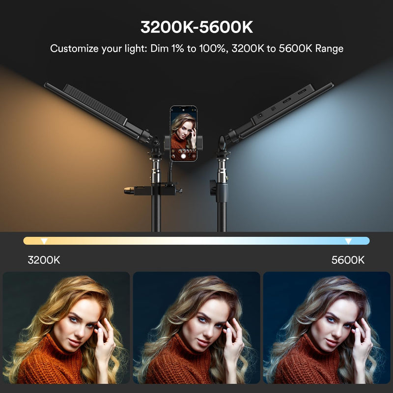 2-Pack 13" LED Video Light Kit with 170CM