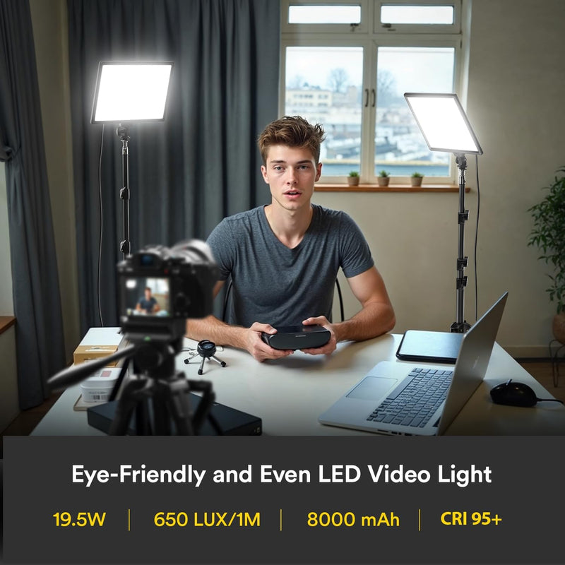2-Pack 13" LED Video Light Kit with 170CM
