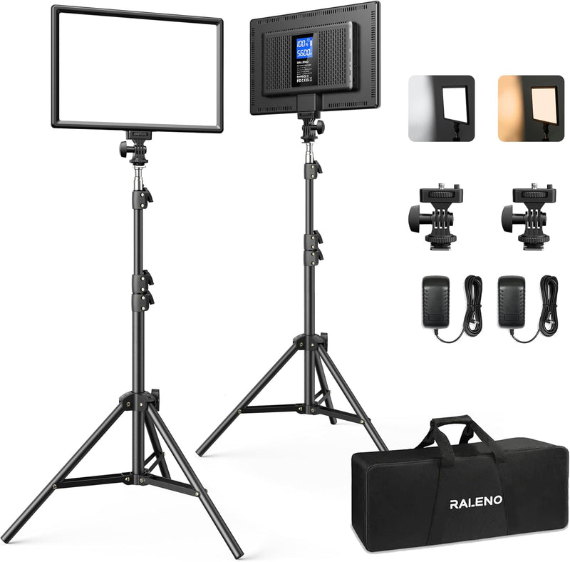 2-Pack 13" LED Video Light Kit with 170CM
