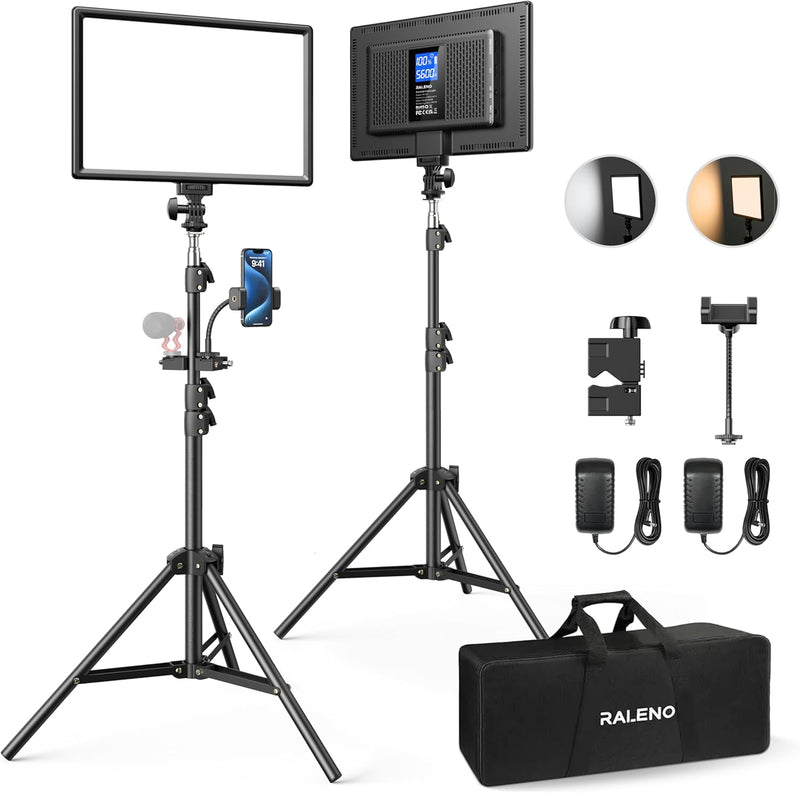 2-Pack 13" LED Video Light Kit with 170CM