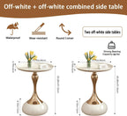 2-Pack Modern Round Side Table Tabletop Pedestal Base