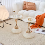 2-Pack Modern Round Side Table Tabletop Pedestal Base