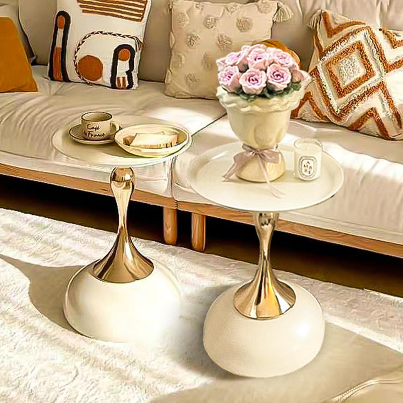 2-Pack Modern Round Side Table Tabletop Pedestal Base