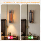 2-Pack Wooden Wall Lights for Living Room Lamps