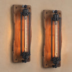 2-Pack Wooden Wall Lights for Living Room Lamps