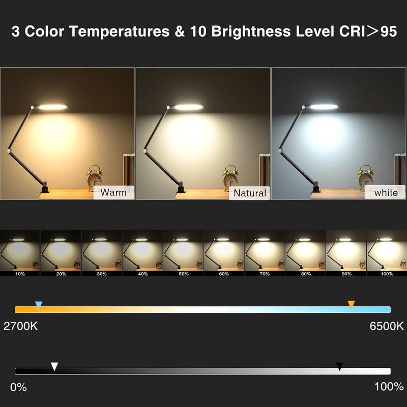 2 Packs LED Desk Lamp for Home Office