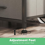 2 Pcs Bedside Table with Power Strip Cabinet