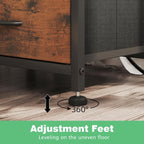 2 Pcs Bedside Table with Power Strip Cabinet