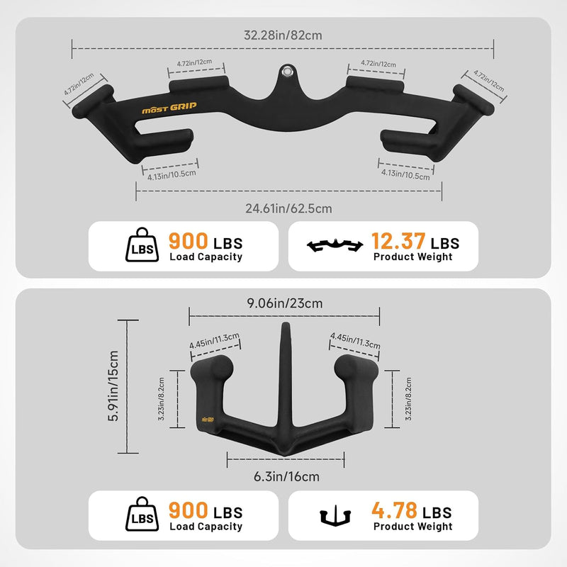 2-Pcs Set Lat Pulldown Attachments for Back Training