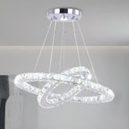 2-Ring Crystal LED Chandelier 19.7in and 11.8in 50W