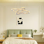 2-Ring Crystal LED Chandelier 19.7in and 11.8in 50W