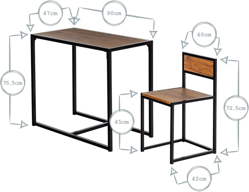 2 Seater Compact Dining Set 2 Chairs