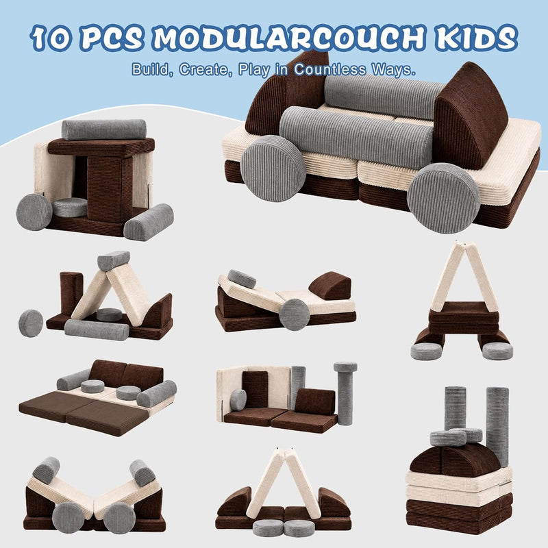 2 Seater Modular Kids Sofa Bed Chair