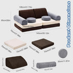 2 Seater Modular Kids Sofa Bed Chair