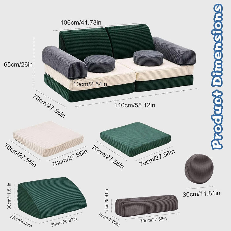 2 Seater Modular Kids Sofa Bed Chair