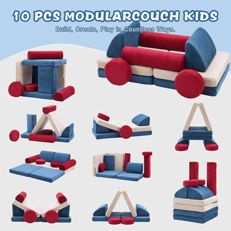 2 Seater Modular Kids Sofa Bed Chair