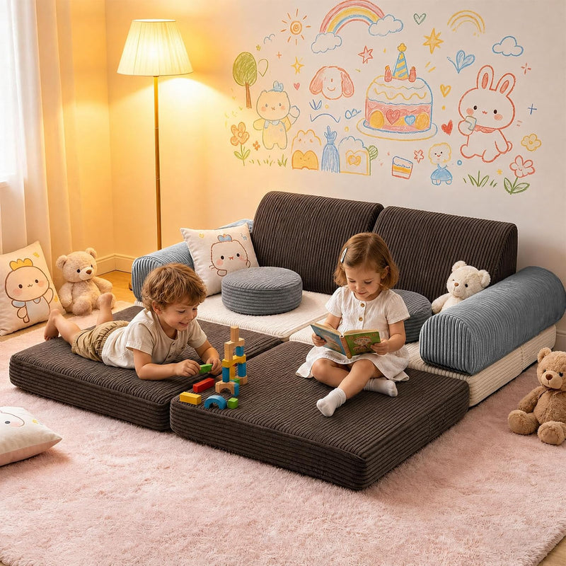 2 Seater Modular Kids Sofa Bed Chair
