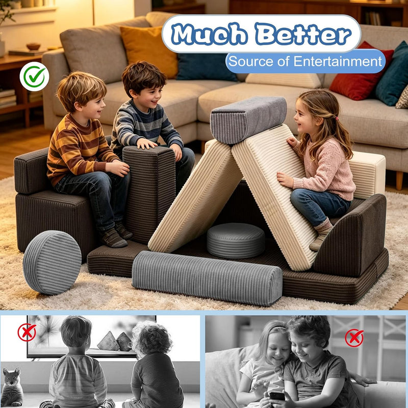 2 Seater Modular Kids Sofa Bed Chair
