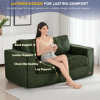 2 Seater Sofa Corduroy Couch with Armrests Loveseat