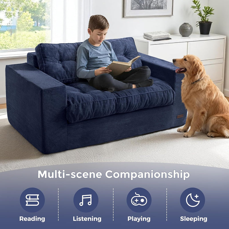 2 Seater Sofa Corduroy Couch with Armrests Loveseat