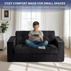 2 Seater Sofa Corduroy Couch with Armrests Loveseat