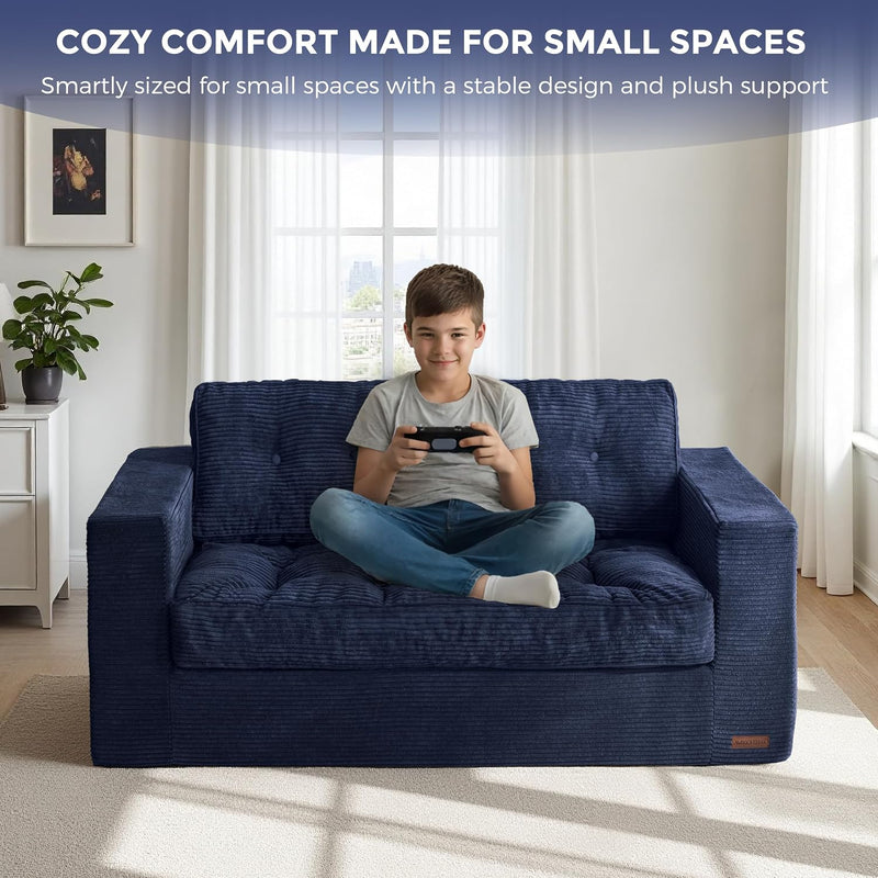 2 Seater Sofa Corduroy Couch with Armrests Loveseat