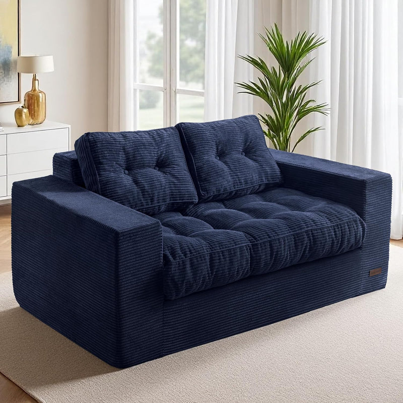 2 Seater Sofa Corduroy Couch with Armrests Loveseat