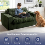 2 Seater Sofa Corduroy Couch with Armrests Loveseat
