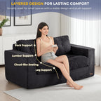 2 Seater Sofa Corduroy Couch with Armrests Loveseat