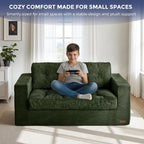 2 Seater Sofa Corduroy Couch with Armrests Loveseat