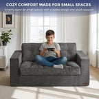 2 Seater Sofa Corduroy Couch with Armrests Loveseat