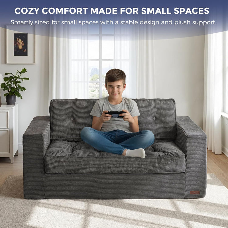 2 Seater Sofa Corduroy Couch with Armrests Loveseat
