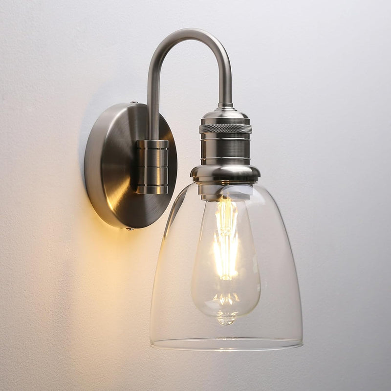 2 Sets of Vintage Elegant Glass Sconce Wall