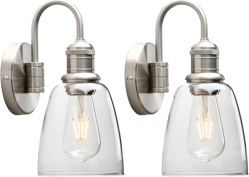 2 Sets of Vintage Elegant Glass Sconce Wall