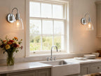 2 Sets of Vintage Elegant Glass Sconce Wall