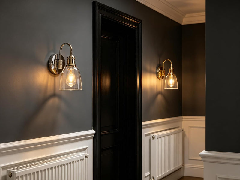 2 Sets of Vintage Elegant Glass Sconce Wall