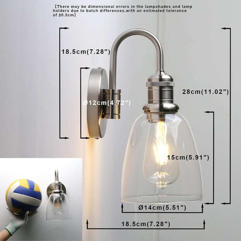 2 Sets of Vintage Elegant Glass Sconce Wall