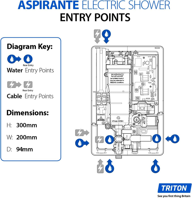 Collection 2 Shower Electric 8.5KW Triton Aspirante