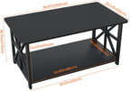 2-Tier Coffee Table 100CM Round Corner for Small