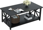2-Tier Coffee Table 100CM Round Corner for Small